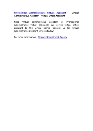 professional administrative virtual assistant