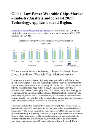 global low power wearable chips market industry