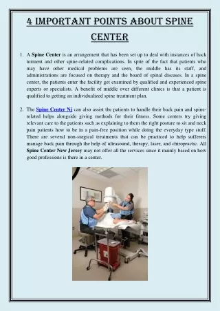 4 important points about Spine Center
