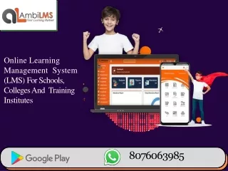 ONLINE LEARNING MANAGEMENT SYSTEM (LMS) FOR SCHOOLS, COLLEGES AND TRAINING INSTITUTES