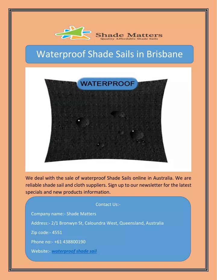 waterproof shade sails in brisbane