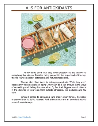 A is for Antioxidants