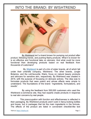 Into the brand By Wishtrend