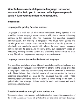 want to have excellent japanese language