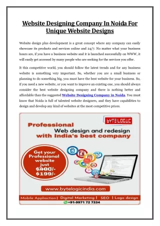 Website Designing Company In Noida For Unique Website Designs