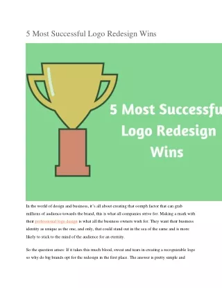 5 Most Successful Logo Redesign Wins