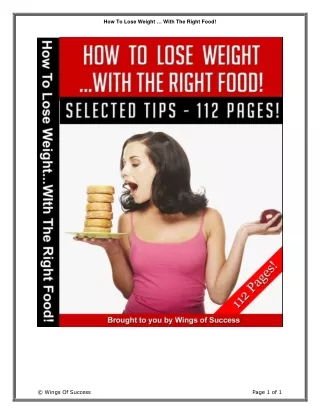 How to Lose Weight with the Right Food