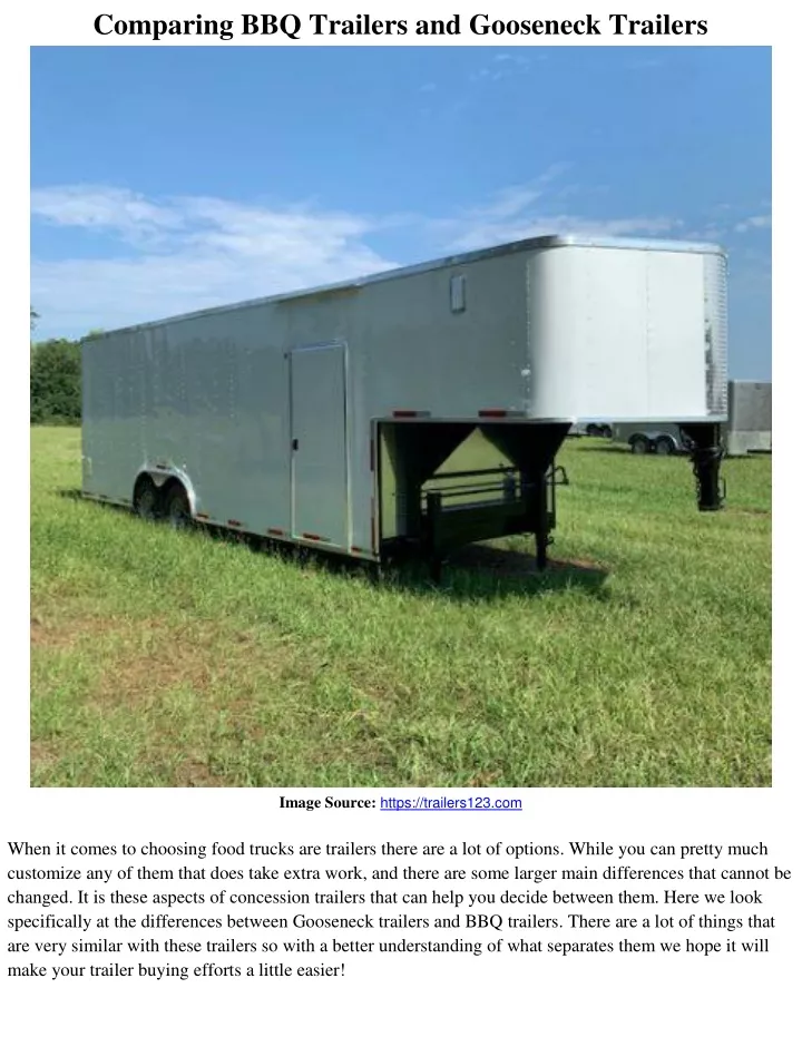 comparing bbq trailers and gooseneck trailers