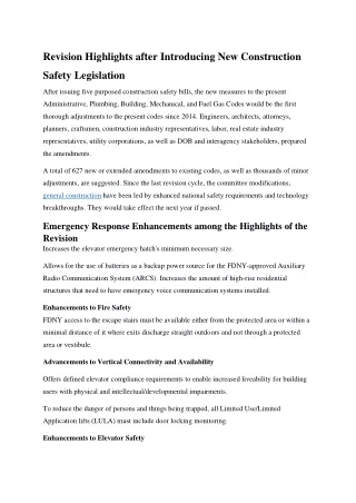 Revision Highlights after Introducing New Construction Safety Legislation-converted