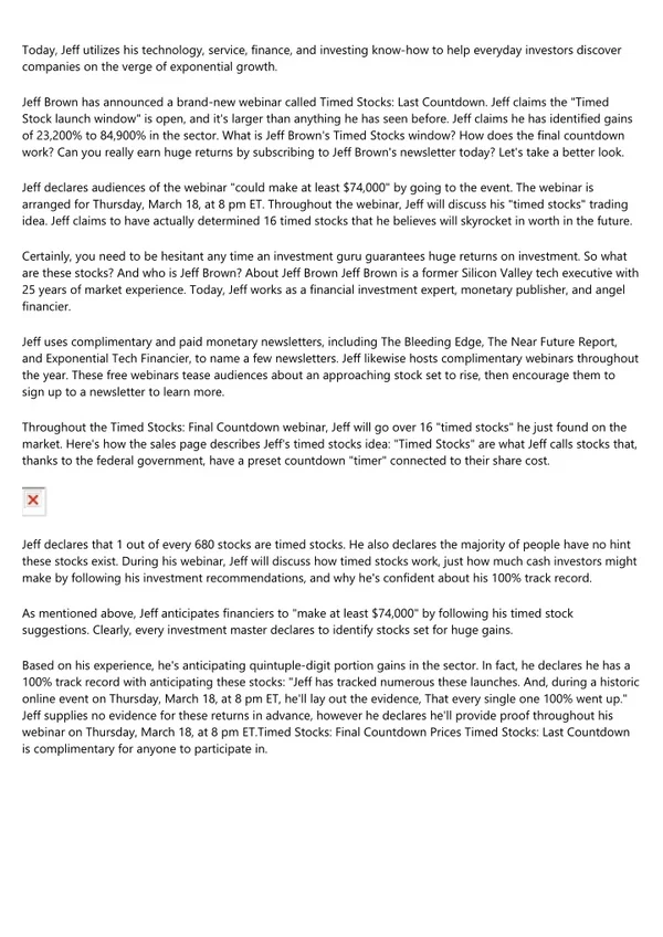 Jeff Brown Investor - Verified Independent Review ...