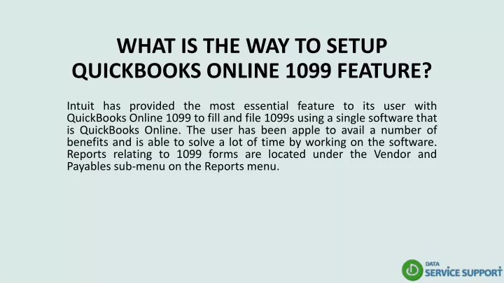 what is the way to setup quickbooks online 1099 feature