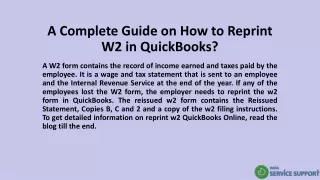A Complete Guide on How to Reprint W2 in QuickBooks?
