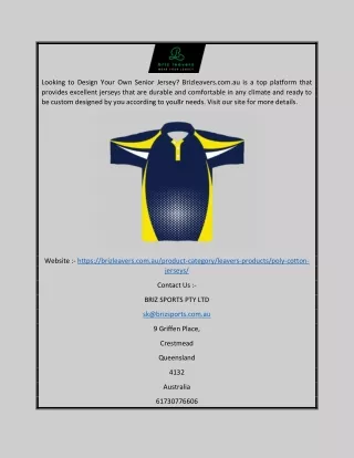 looking to design your own senior jersey