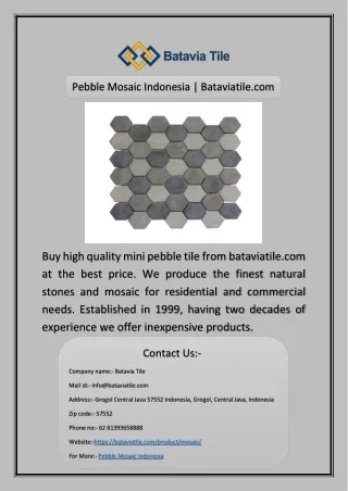 Pebble Mosaic Indonesia | Bataviatile.com
