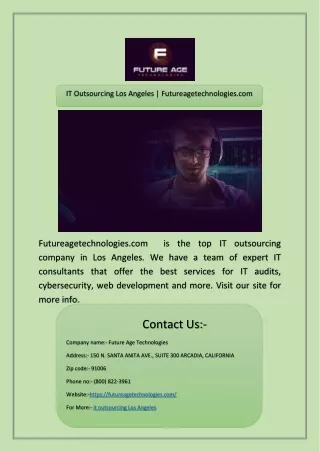 it outsourcing los angeles futureagetechnologies