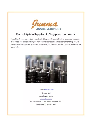 Control System Suppliers in Singapore