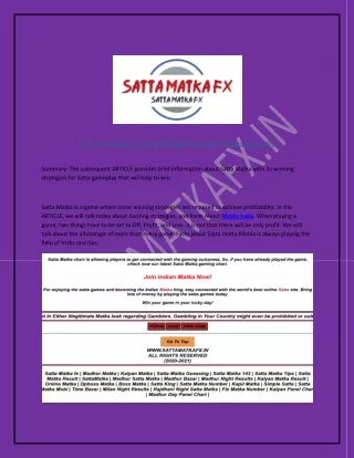 Satta Matka Popular Legal And Best Site hai