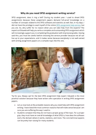 Why do you need SPSS assignment writing service.docx