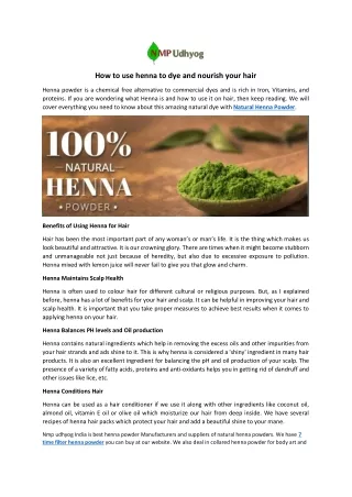 How to use henna to dye and nourish your hair