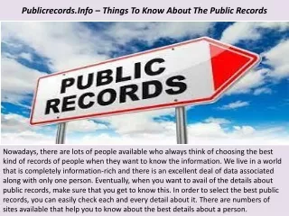 Publicrecords.Info – Things To Know About The Public Records