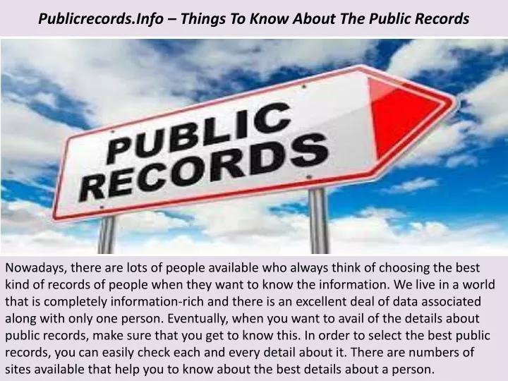 publicrecords info things to know about the public records