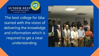 the best college for bba started with the vision