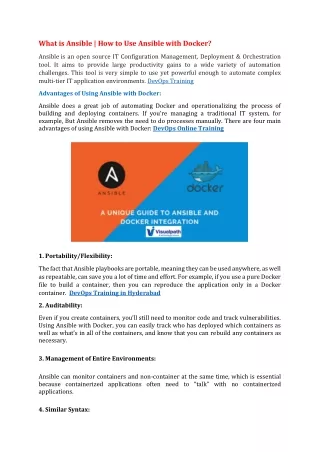 what is ansible how to use ansible with docker