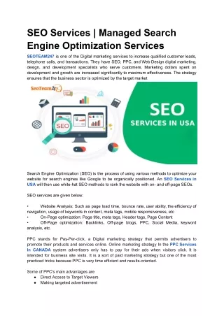 seo services managed search engine optimization