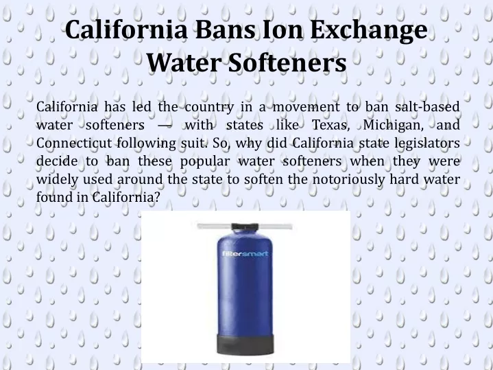 california bans ion exchange water softeners