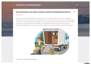Cinq conseils pour vous aider à comparer societe de déménagement Des prix