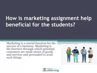 how is marketing assignment help beneficial for the students
