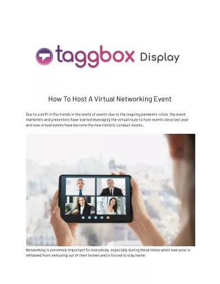 How To Host A Virtual Networking Event