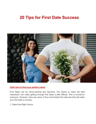 20 Tips for First Date Success