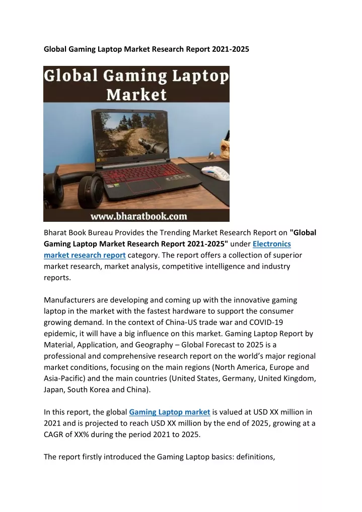 global gaming laptop market research report 2021