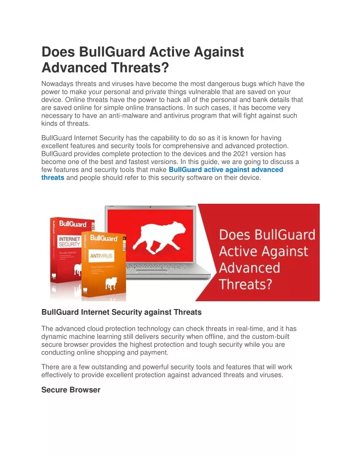 does bullguard active against advanced threats