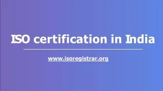 ISO certification in India