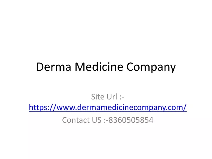 derma medicine company