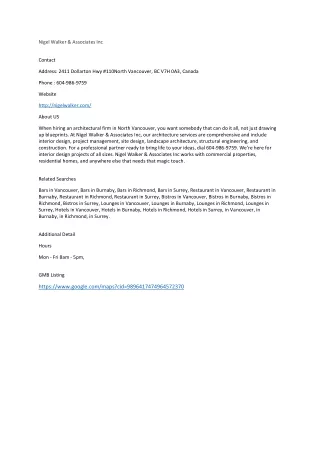 nigel walker associates inc