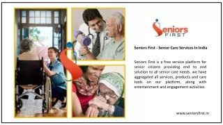 Seniors First - Senior Care Services In India