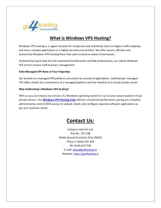 What is Windows VPS Hosting