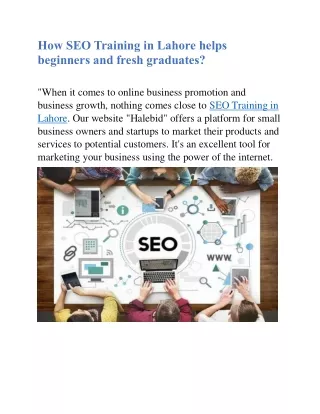 SEO Training in Lahore