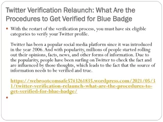 Twitter Verification Relaunch What Are the Procedures to Get Verified for Blue Badge