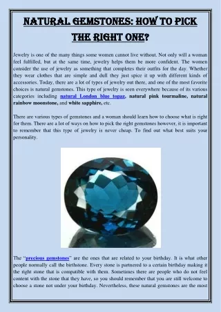 natural gemstones how to pick natural gemstones