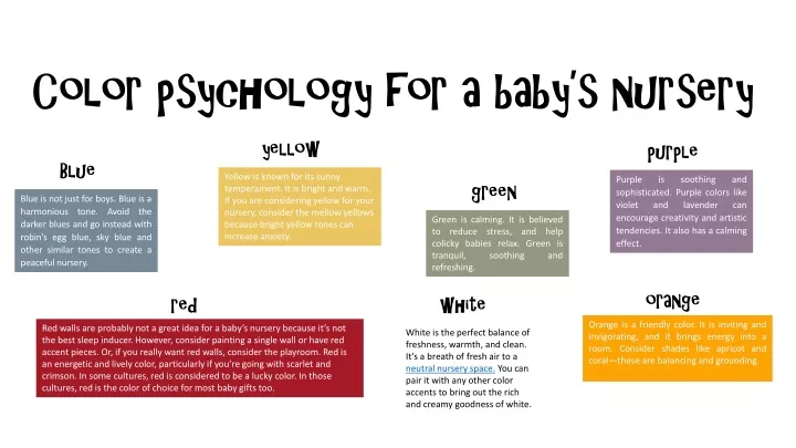 color psychology for a baby s nursery
