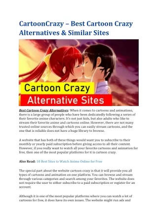 CartoonCrazy – Best Cartoon Crazy Alternatives & Similar Sites