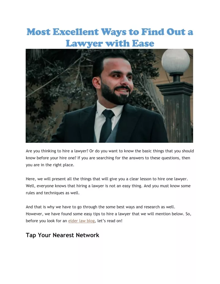 most excellent ways to find out a lawyer with ease