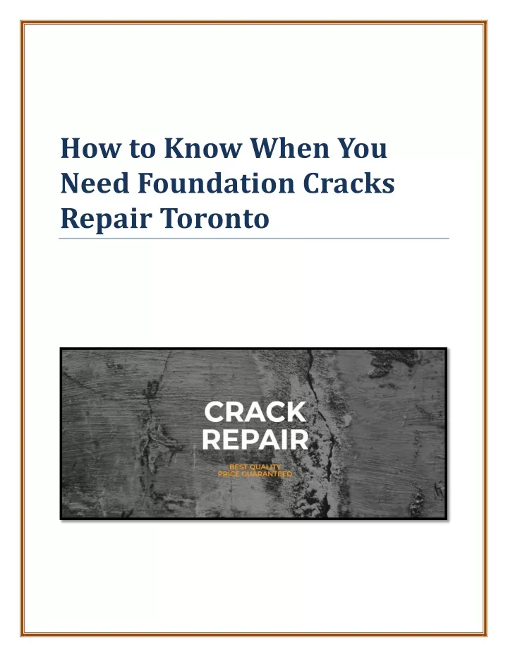 how to know when you need foundation cracks