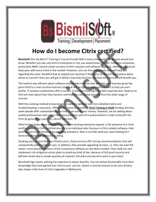 how do i become citrix certified