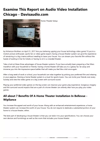 examine this report on audio video installation
