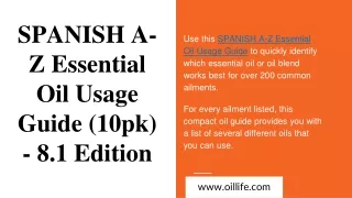 spanish a z essential oil usage guide 10pk 8 1 edition